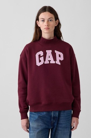 VintageSoft Oversized Mockneck Logo Sweatshirt