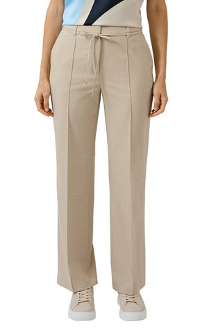 Ravne hlače z vrvico za zavezovanje v pasu