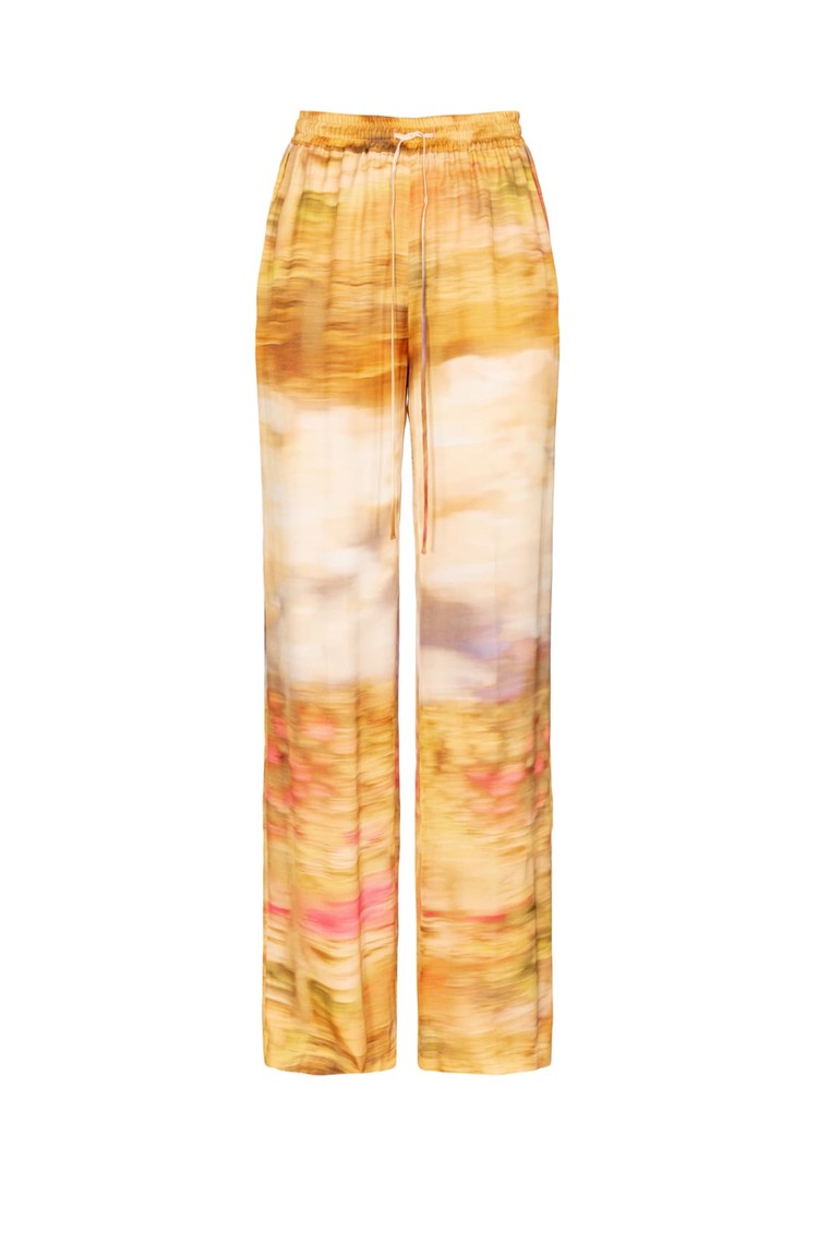 PINKO Relaxed fit abstract-print trousers in viscose Multi 