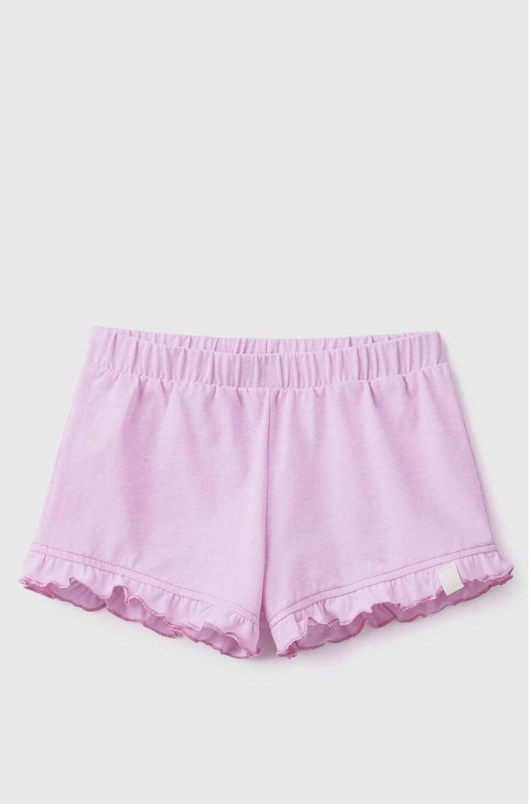 BENETTON Kratke hlače z naborki Škrlatna - Purple 