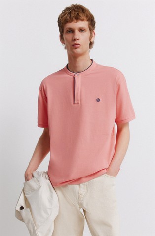Slim fit polo majica z mandarin ovratnikom