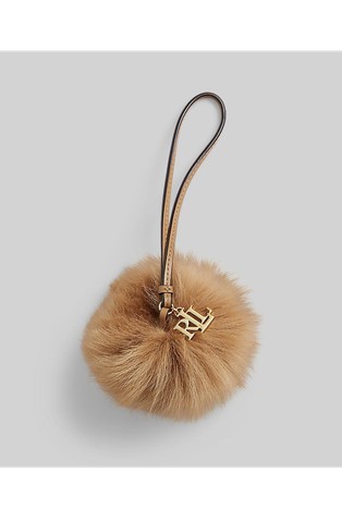 Leather & Shearling Pom-pom Bag Charm