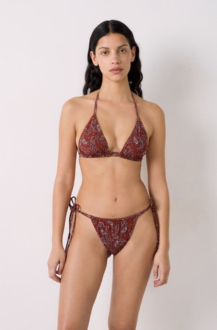 ETAM Charliz Tie-side Brazilian bikini bottom with print Brick 3