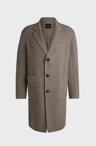 Relaxed fit plašč iz mikro-vzorčaste volnene mešanice