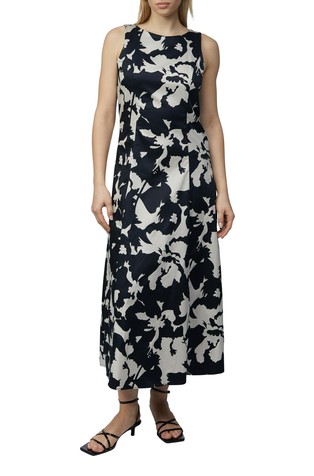 Patterned cotton blend maxi dress