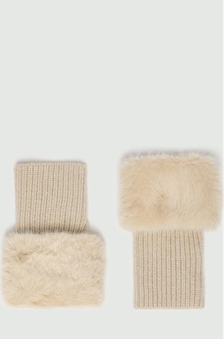 Faux-fur trimmed hand warmers