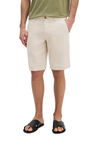 Regular fit linen chino shorts