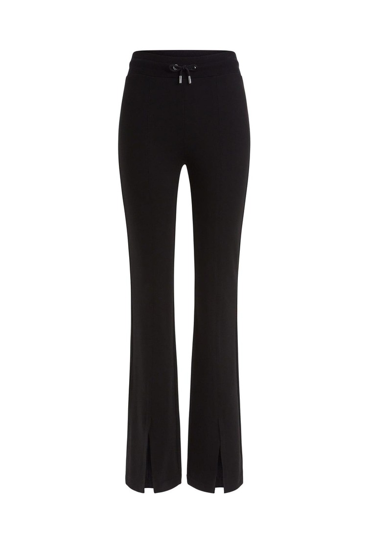 GUESS Viscose blend joggers with front slit Black 