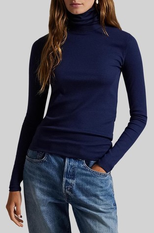 Stretch Lyocell-blend Turtleneck