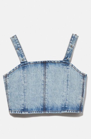 Denim top with studs