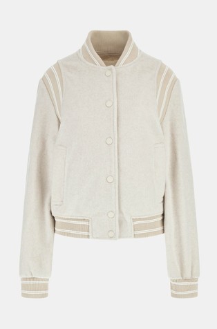 GUESS Back logo bomber jacket Cream 5