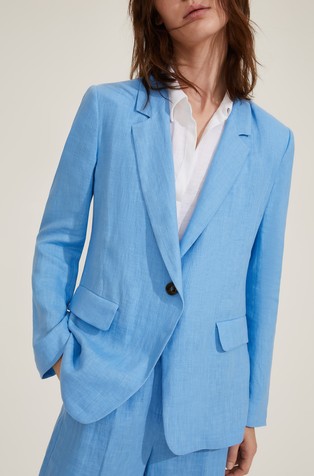 Single-breasted linen blazer