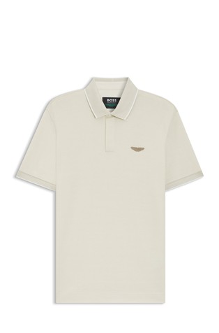 BOSS x Aston Martin polo majica iz mešanice bombaža in volne
