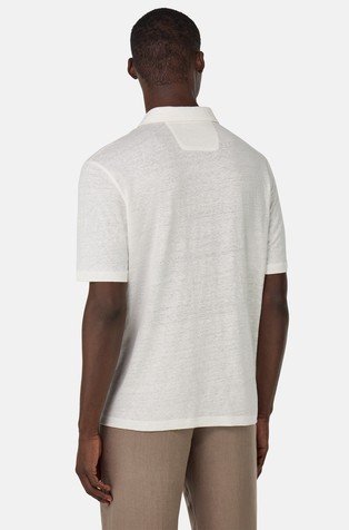 BOGGI MILANO Stretch Linen Jersey Polo Shirt White 2