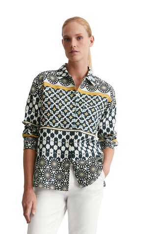 Patterned linens shirt