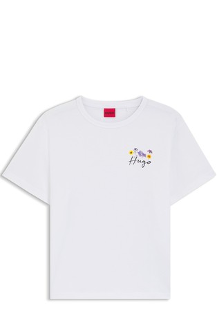 Majica iz bombažnega jerseya z logo detajlom