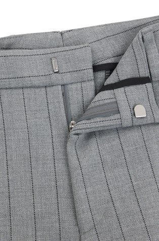 HUGO BOSS Slim-fit trousers in pinstripe stretch fabric with viscose Gray 2