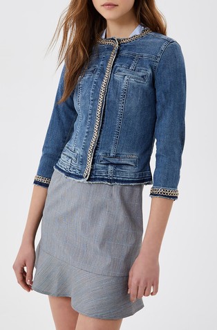 Denim jacket with chain details
