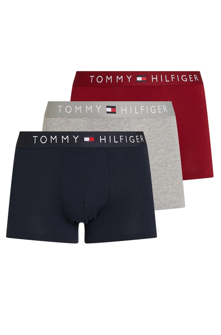 TOMMY HILFIGER Paket 3 boksaric s svetlečim logotipom Večbarvna - Blue / Gray / Red 