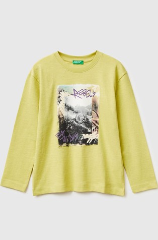 Majica z dolgimi rokavi in potiskom na sprednji in zadnji strani