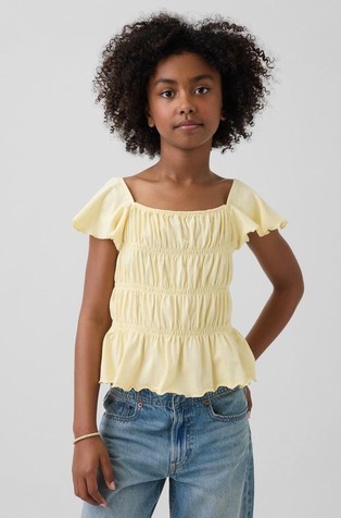 Kids Smocked Flutter Sleeve Top