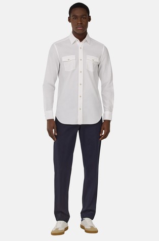 BOGGI MILANO Stretch Cotton / Tencel Trousers Navy 2