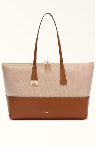 Large Tote in Canvas and Leather