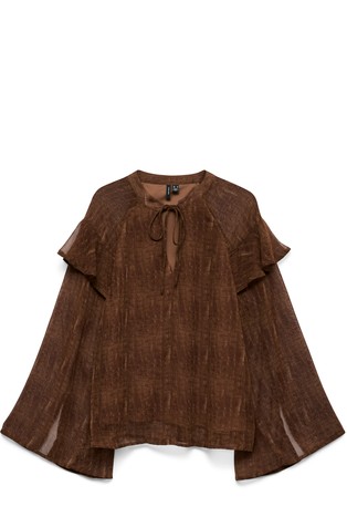 VMMOLLY Snake pattern blouse with flounces