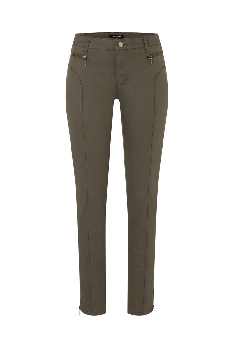 MORE &amp; MORE Povoskane denim hlače Zelena - Green 