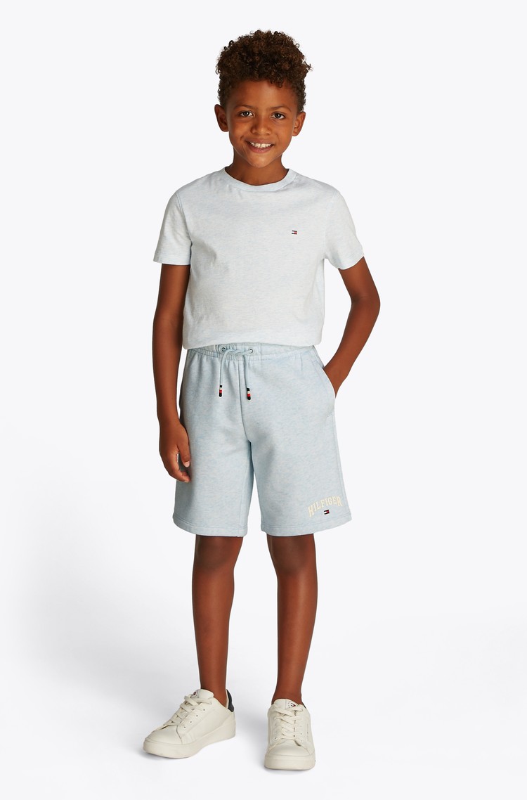 TOMMY HILFIGER Varsity Logo Cotton-blend Shorts Light Blue 