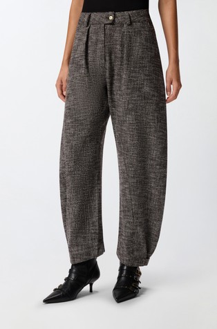 Balonaste hlače iz flanelaste tkanine