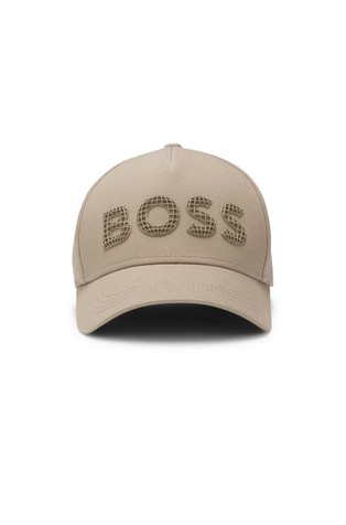 Bombažna kapa s šiltom in strukturiranim logotipom