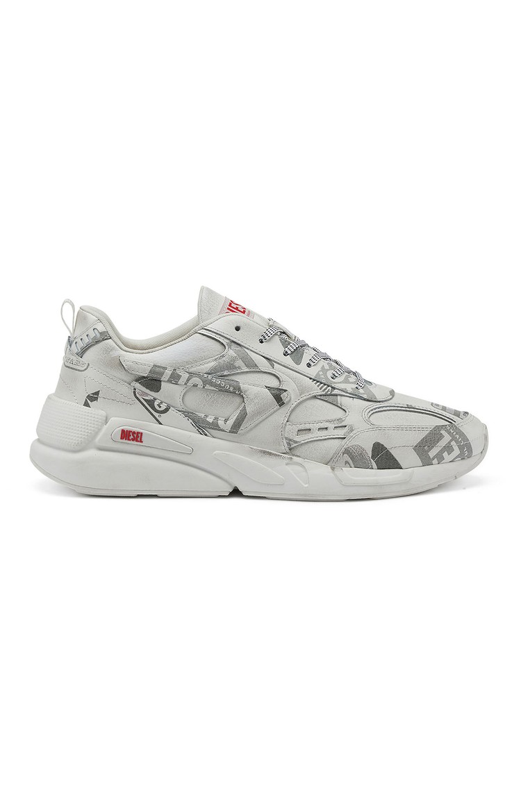 DIESEL Sneakers with camo pattern Light Gray 