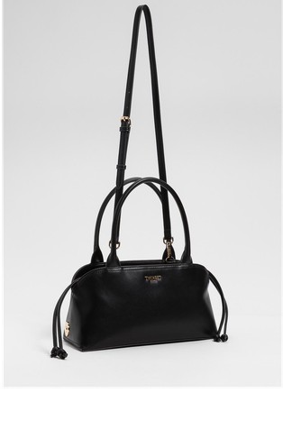 Bowler bag with printed clutch