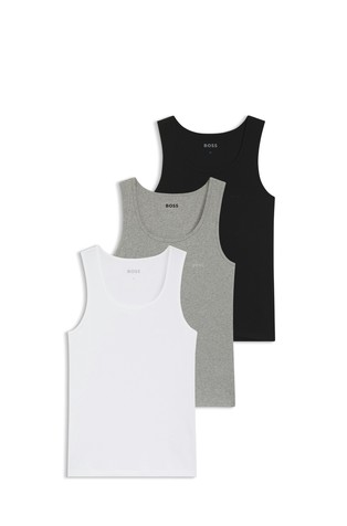 Three-pack of ribbed cotton underwear tank top