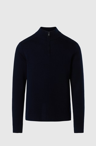 Wool-blend half-zip sweater