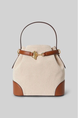 Blaike Canvas Leather-trim Bucket Bag