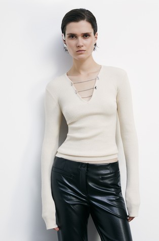 Essential fitted sweater with chains
