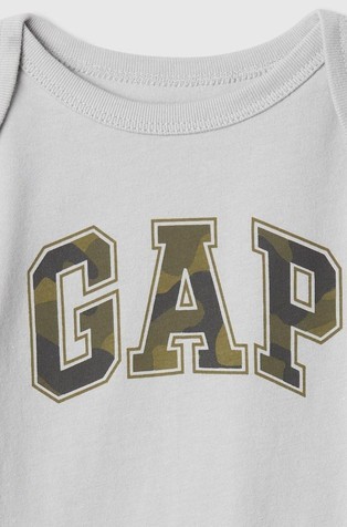 GAP Gap logo bodi z dolgimi rokavi za dojenčke Bela - High Rise 15-4101 Tcx 3