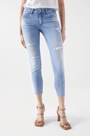 SALSA JEANS Wonder Push Up Cropped Slim jeans with Destroyed details