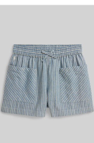 Striped Linen-cotton Short