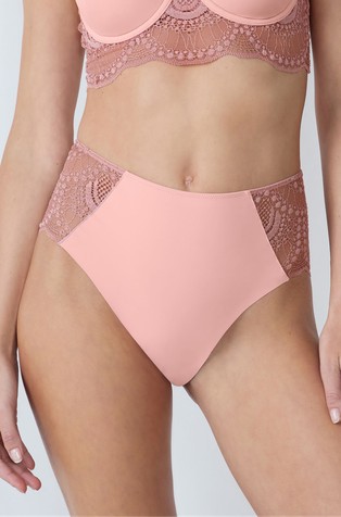 Pure Infini High-waist Brief in Microfiber and Lace