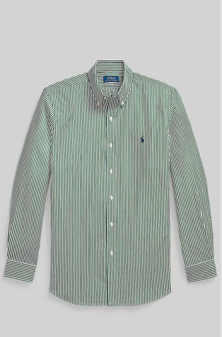 Custom Fit Striped Stretch Poplin Shirt