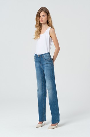 FRACOMINA Jeans straight with push-up effect and middle bleached wash Blue 3