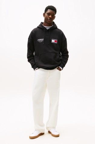 TOMMY HILFIGER TH x F1 MOVIE relaxed fit pulover s kapuco Črna - Black 3