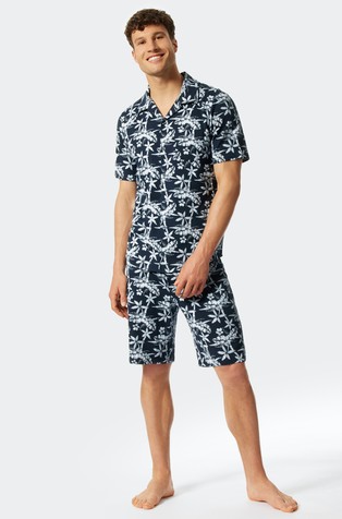 Pyjama Story - pižama s kratkimi rokavi s potiskom palm