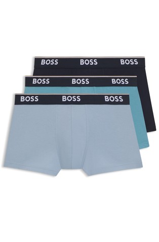 Three-pack of stretch-cotton trunks with logo waistbands