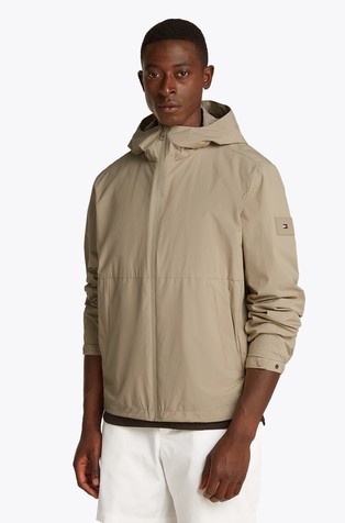 Water-repellent Logo Patch Hooded Jacket