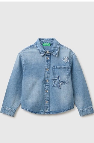 Denim srajca z zvezdicami
