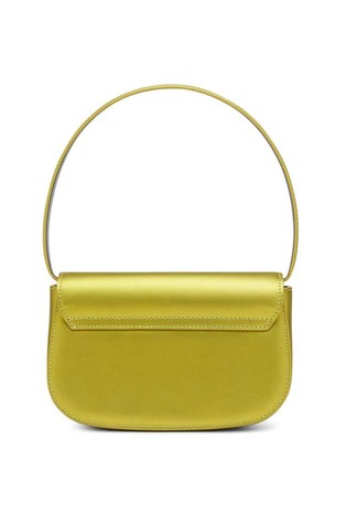 DIESEL 1DR shoulder bag in metallic matte leather Gold/Lime 3